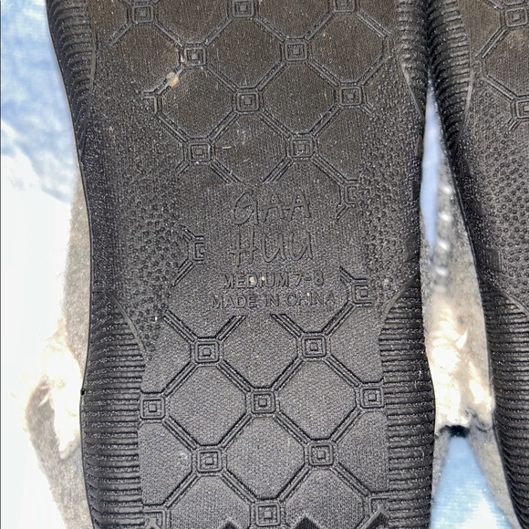 GAA HUU WOOL LOOK Polyester Lined Slippers Size 7/8 Rubber Soles - Picture 12 of 15